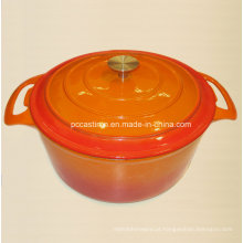 Esmalte Cast Iron Casserole Panelas com tampa Diâmetro 24cm 28cm